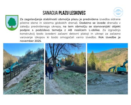Sanacija PLAZU LESKOVEC 26. 3. 2025